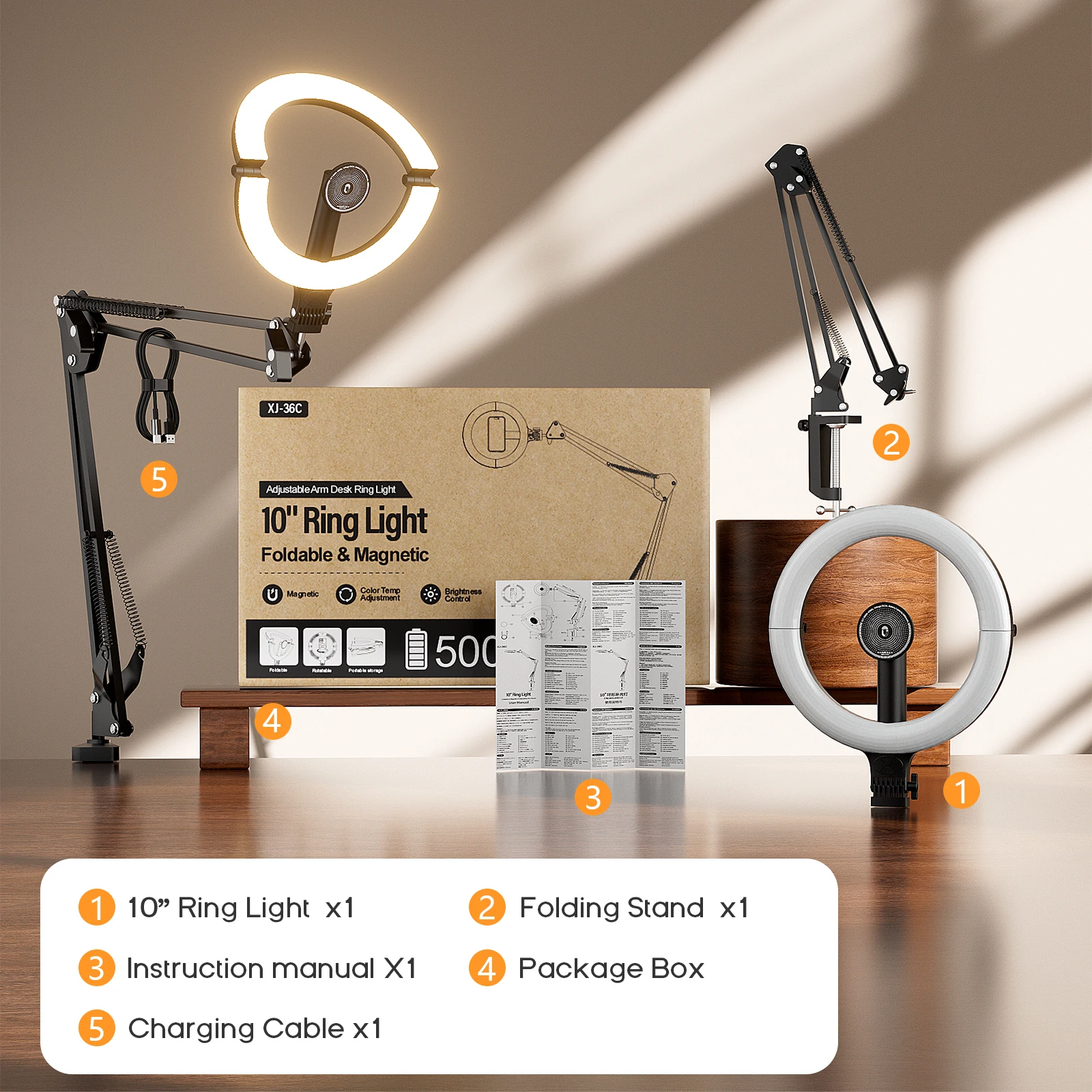 Светодиодный заполняющий светильник с гибкой гибкой шеей и держателем для телефона, аккумулятор типа C емкостью 5000 мАч для стабильной записи, создание содержания прямой трансляции
Светодиодный заполняющий светильник с гибкой гибкой шеей и держателем для телефона, аккумулятор типа C емкостью 5000 мАч для стабильной записи, создание содержания прямой трансляции