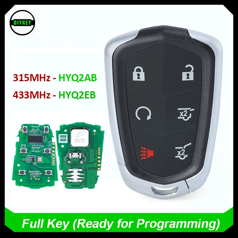 DIYKEY 6 Buttons Smart Remote Key Fob 315MHz / 433MHz ID46 Chip for Cadillac Escalade ESV 2015 2016 2017 2018 2019 HYQ2AB HYQ2EB
DIYKEY 6 Buttons Smart Remote Key Fob 315MHz / 433MHz ID46 Chip for Cadillac Escalade ESV 2015 2016 2017 2018 2019 HYQ2AB HYQ2EB