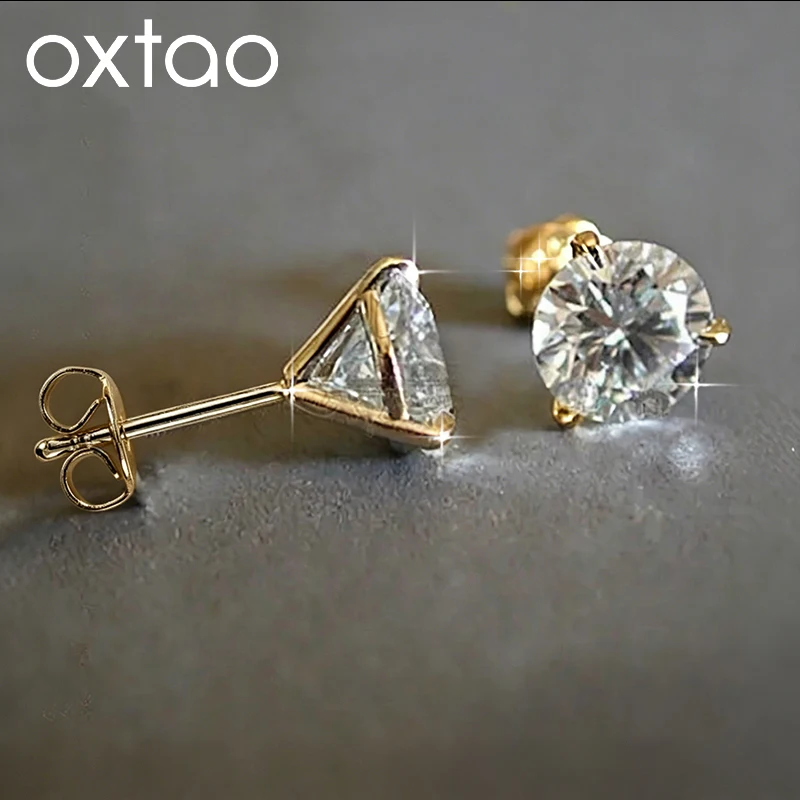OXTAO 0.1ct-2ct Moissanite Stud Earrings D VVS1 for Women Men Luxury Jewelry Round Cut 3 Claw Solitaire Earrings 14K Gold Filled
OXTAO 0.1ct-2ct Moissanite Stud Earrings D VVS1 for Women Men Luxury Jewelry Round Cut 3 Claw Solitaire Earrings 14K Gold Filled