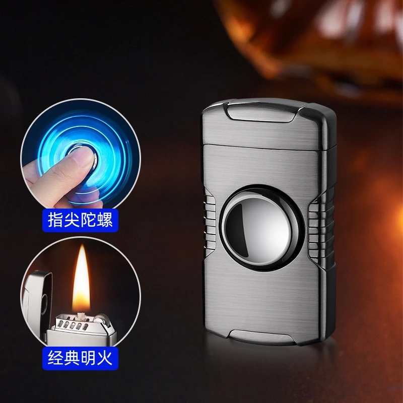 Creative Decompression Retro Grinding Wheel Metal Open Flame Lighter Fingertip Gyro High-end Male Gift
Creative Decompression Retro Grinding Wheel Metal Open Flame Lighter Fingertip Gyro High-end Male Gift
