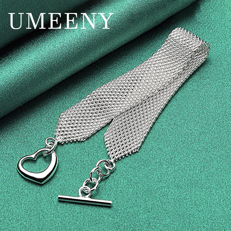 Luxury 925 Sterling Silver 8 Inch Beautiful Heart Braided Bracelet for Women Engagement Jewelry Gift
Luxury 925 Sterling Silver 8 Inch Beautiful Heart Braided Bracelet for Women Engagement Jewelry Gift