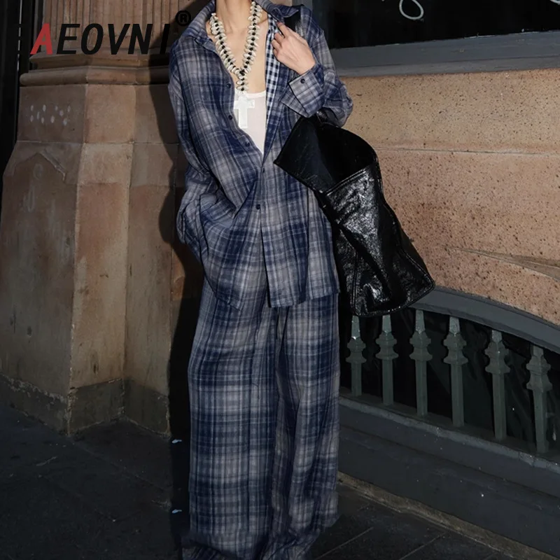 EAEOVNI Blue Printing Design Women Two Piece Set Long Sleeve Button Shirt + Wide Leg Trousers Casual 2025 New Clothing
EAEOVNI Blue Printing Design Women Two Piece Set Long Sleeve Button Shirt + Wide Leg Trousers Casual 2025 New Clothing
