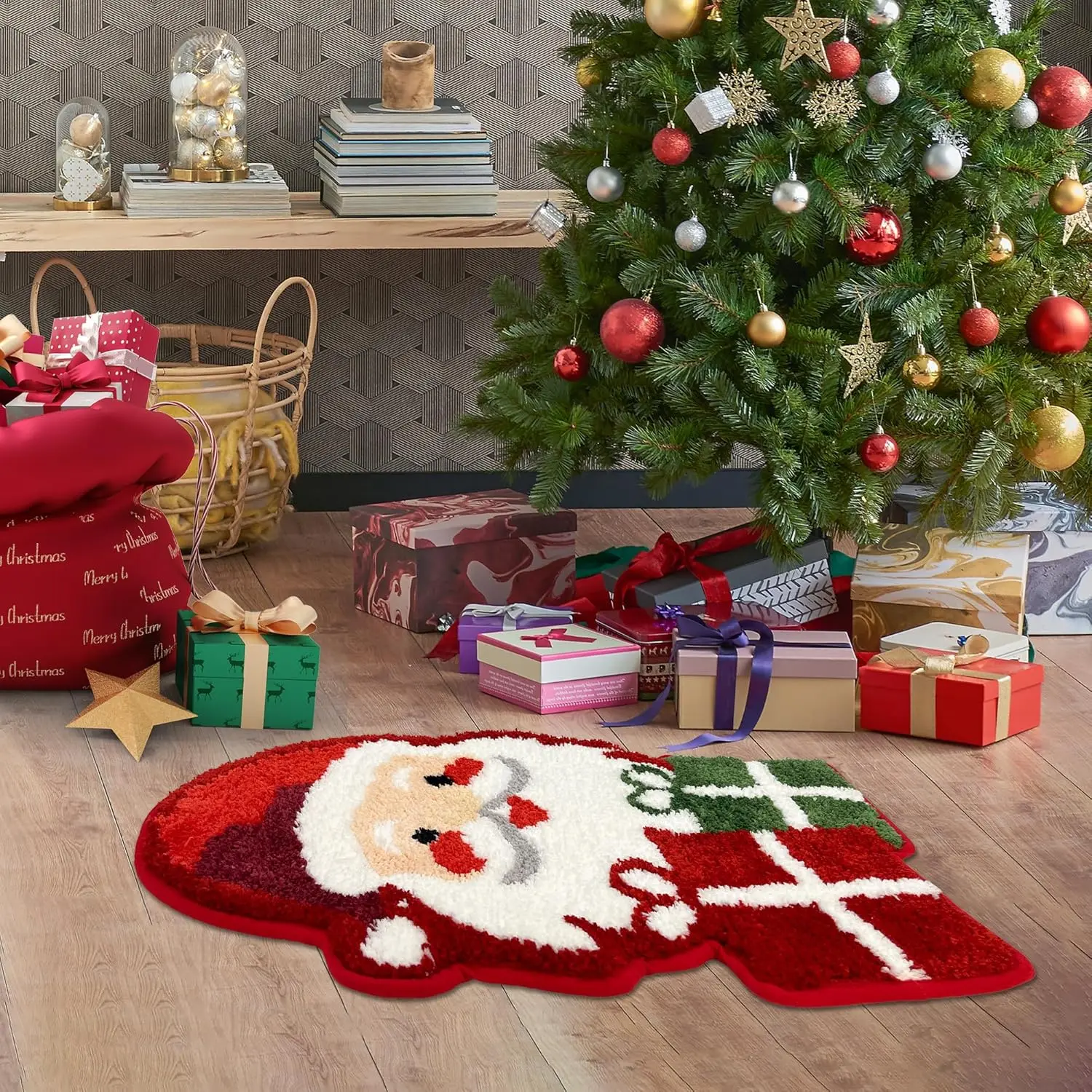 Christmas Decoration Special-shaped Imitation Cashmere Carpet Living Room Wear-resistant Floor Mat Bedroom Non-Slip Bathroom Rug
Christmas Decoration Special-shaped Imitation Cashmere Carpet Living Room Wear-resistant Floor Mat Bedroom Non-Slip Bathroom Rug