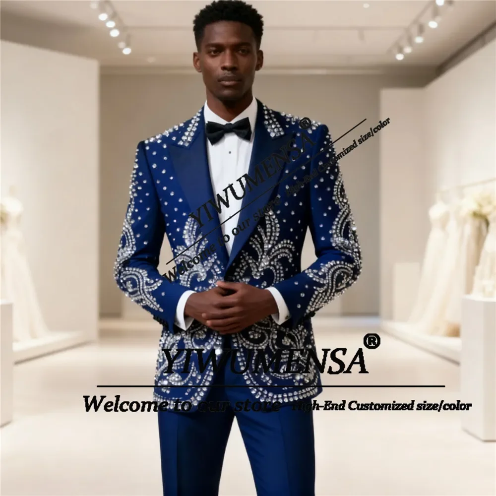 Exquisite Beaded Crystals Suit Attire For Men Single Breasted Groom Blazers Outfits Customized Man Dinner Wedding Tuxedos Fit
Exquisite Beaded Crystals Suit Attire For Men Single Breasted Groom Blazers Outfits Customized Man Dinner Wedding Tuxedos Fit