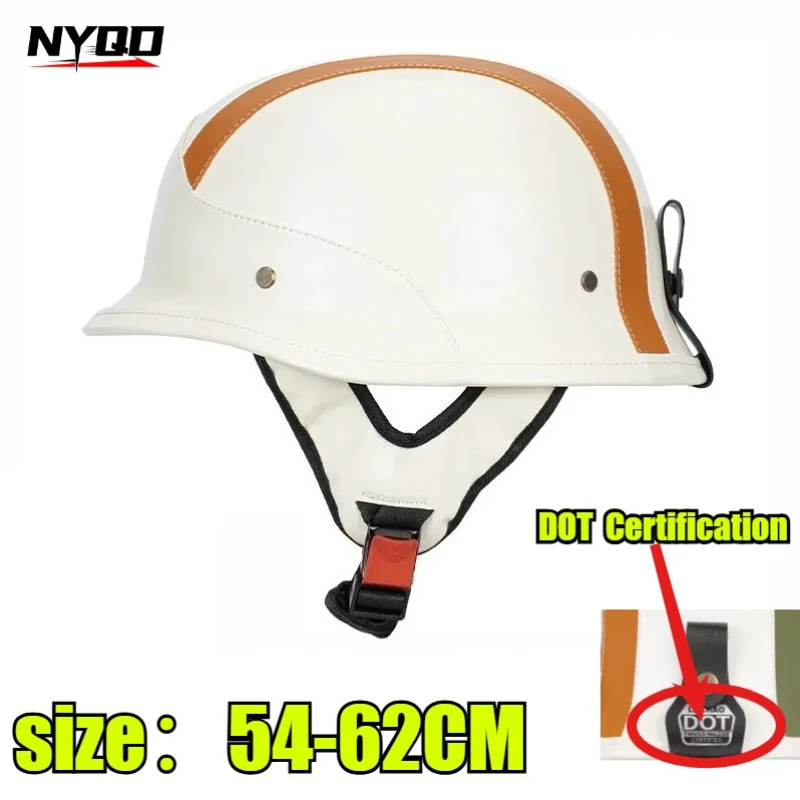 Vintage Motorbike Helmet Retro White Leather Half Face DOT Certified Scooter Helmet Men Women casco moto 오픈헬멧
Vintage Motorbike Helmet Retro White Leather Half Face DOT Certified Scooter Helmet Men Women casco moto 오픈헬멧