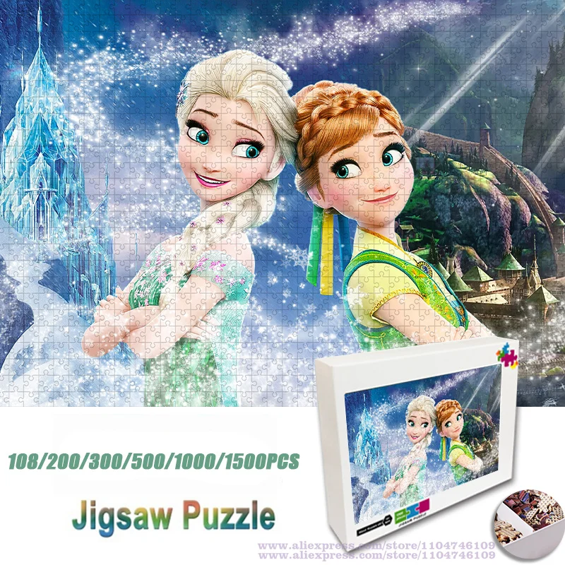 Disney Anime Frozen Puzzle Jigsaw Princess Elsa and Anna Puzzles 108/200/300/500/1000/1500Pcs Intelligence Puzzles Girl's Gift
Disney Anime Frozen Puzzle Jigsaw Princess Elsa and Anna Puzzles 108/200/300/500/1000/1500Pcs Intelligence Puzzles Girl's Gift