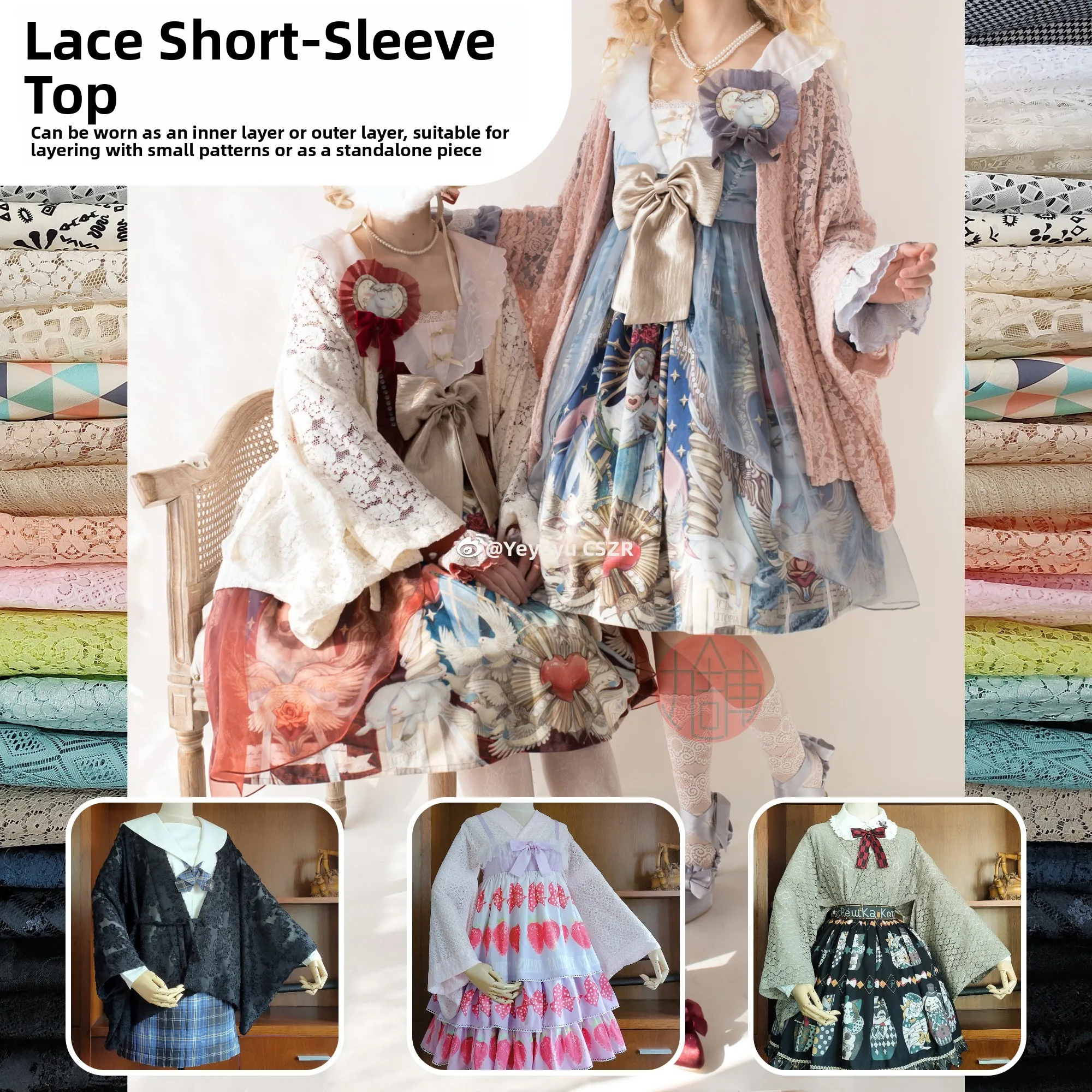 Authentic Maru House Short Kimono Top Single Layer Lace Inner Wear Outerwear Compatible Traditional Reformed Women's Fashion
Authentic Maru House Short Kimono Top Single Layer Lace Inner Wear Outerwear Compatible Traditional Reformed Women's Fashion