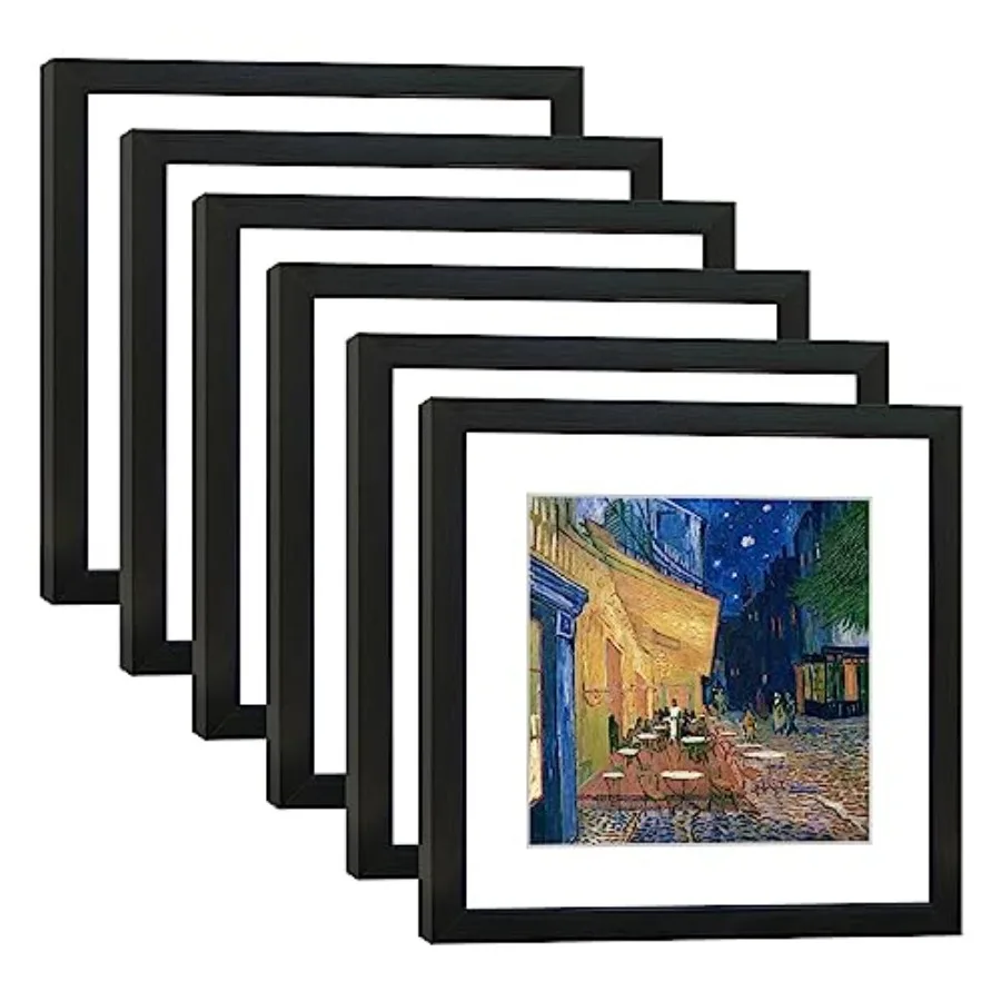 11x11 Picture Frame Set of 6 with Real Glass for Pictures 8x8 with Mat or 11x11 Without Mat Wall Gallery or Tabletop display Ph
11x11 Picture Frame Set of 6 with Real Glass for Pictures 8x8 with Mat or 11x11 Without Mat Wall Gallery or Tabletop display Ph