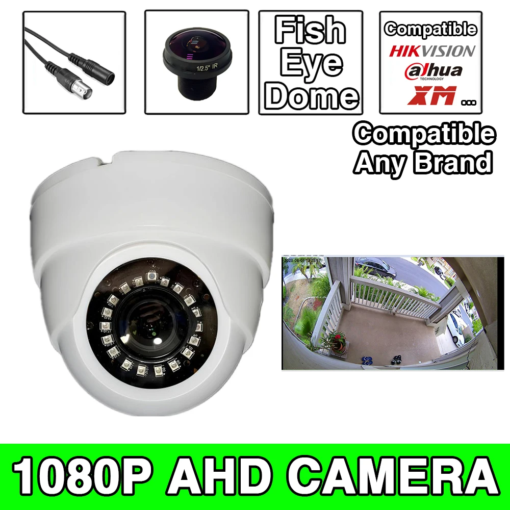 Камера видеонаблюдения «рыбий глаз» 2 МП AHD — 1080P HD 165 ° Панорамный просмотр, линза шириной 1,7 мм, охранное наблюдение ночного видения для внутреннего использования Plug Play
Камера видеонаблюдения «рыбий глаз» 2 МП AHD — 1080P HD 165 ° Панорамный просмотр, линза шириной 1,7 мм, охранное наблюдение ночного видения для внутреннего использования Plug Play
