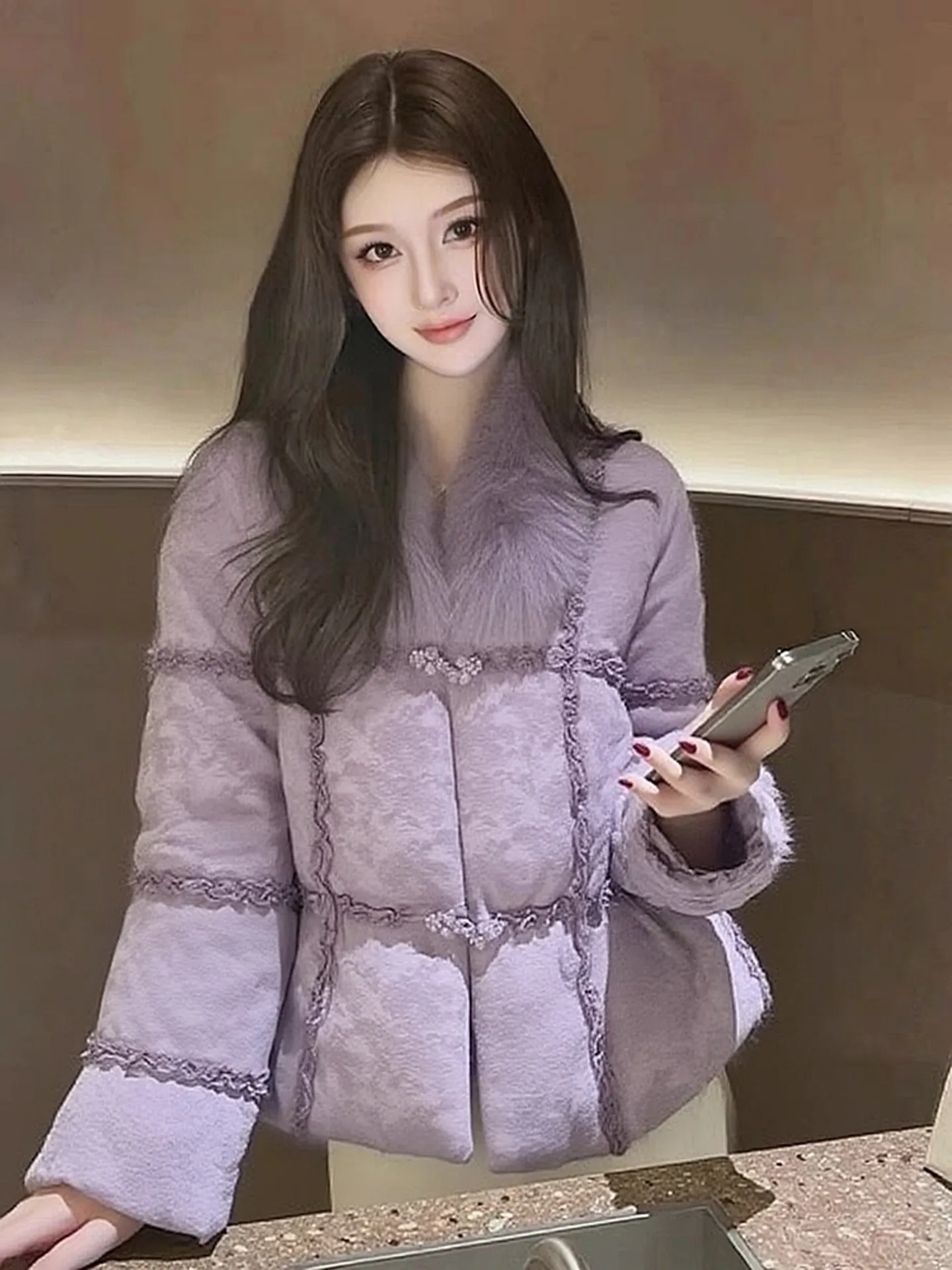 Sli Purple ort Cotton Jaet Thi Warm Winter Coat Korean Sle Small Size Fem Верхняя одежда свободного покроя Long Sve
Sli Purple ort Cotton Jaet Thi Warm Winter Coat Korean Sle Small Size Fem Верхняя одежда свободного покроя Long Sve