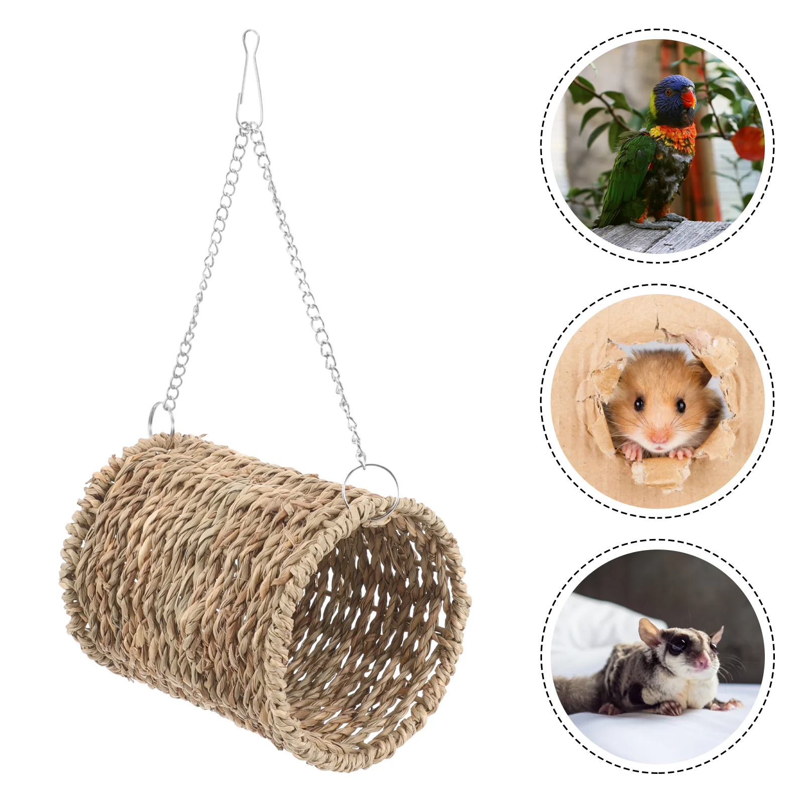 Natural Hamster Straw Woven Hammock Nest Hanging Bed for Small Pets Lightweight Easy Storage Pet Hanging
Natural Hamster Straw Woven Hammock Nest Hanging Bed for Small Pets Lightweight Easy Storage Pet Hanging