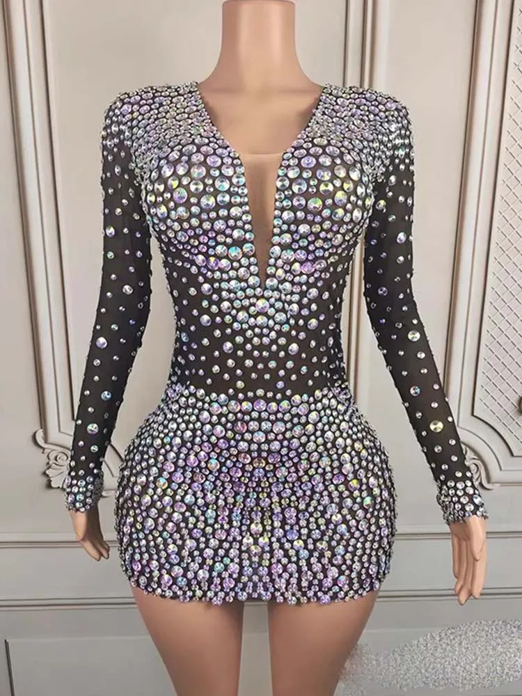 High Quality Rhinestone Color Blocked Elastic Dress 2025 New Fashion Custom Women'S Clothing
High Quality Rhinestone Color Blocked Elastic Dress 2025 New Fashion Custom Women'S Clothing