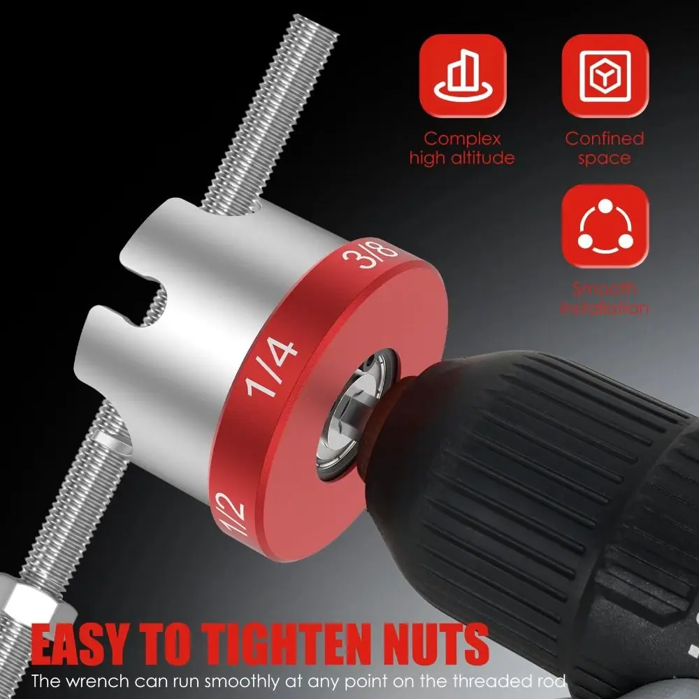 Hex Shank Nut Spinning Drill Attachment Aluminum Alloy Quick Release Nut Zipper Drill Attachment Socket Wrench Design
Hex Shank Nut Spinning Drill Attachment Aluminum Alloy Quick Release Nut Zipper Drill Attachment Socket Wrench Design
