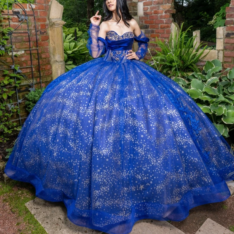 Royal Blue Shiny Quinceanera Dresses Off Shoulder Ball Gown Sweet 16 Dress Sequin Applique Beading Crystal Tull Birthday Party
Royal Blue Shiny Quinceanera Dresses Off Shoulder Ball Gown Sweet 16 Dress Sequin Applique Beading Crystal Tull Birthday Party