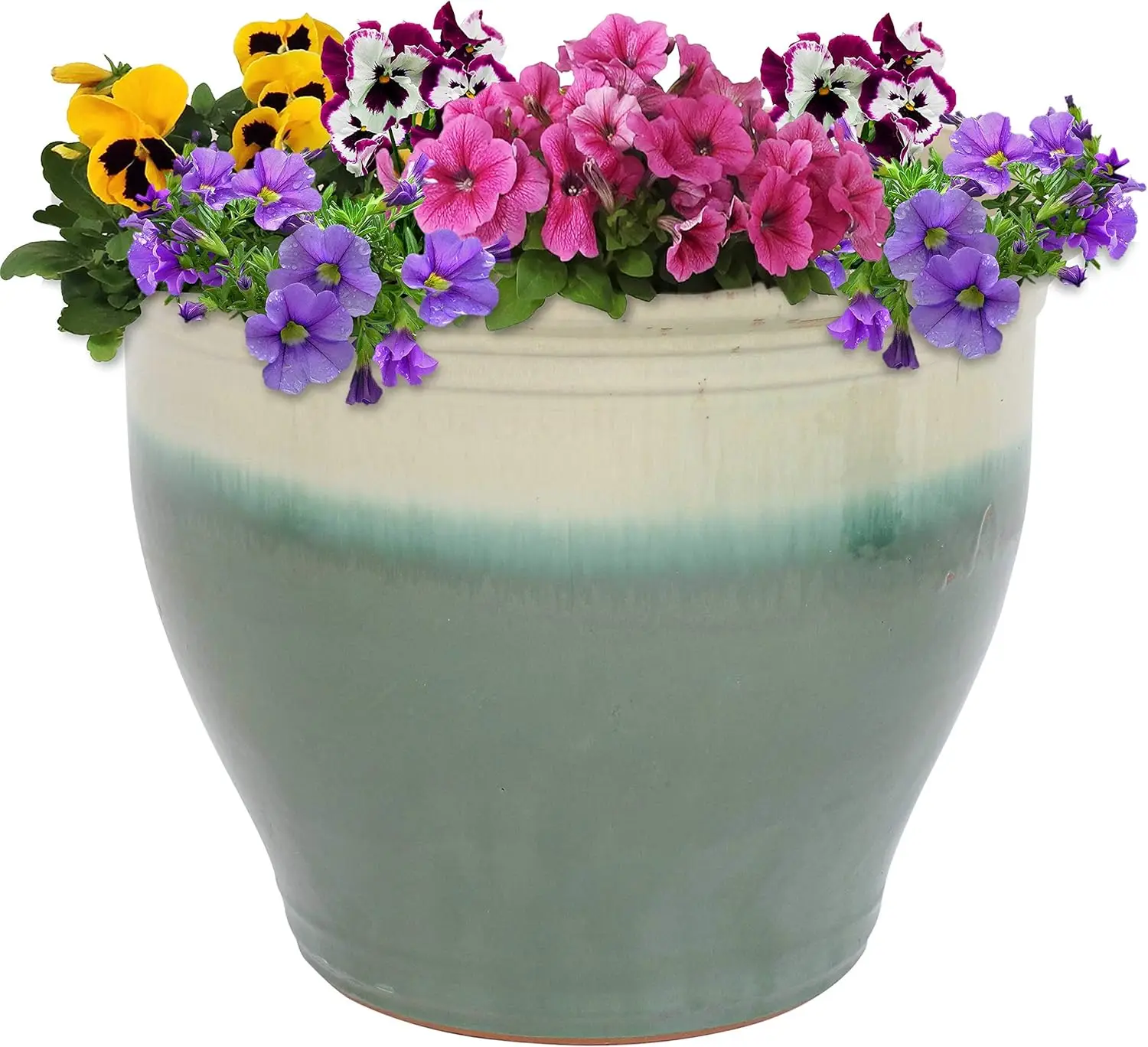 18-Inch Studio Large Ceramic Planter - Indoor or Outdoor Plant Pot with Drainage Holes - Seafoam Glazed Finish
18-Inch Studio Large Ceramic Planter - Indoor or Outdoor Plant Pot with Drainage Holes - Seafoam Glazed Finish