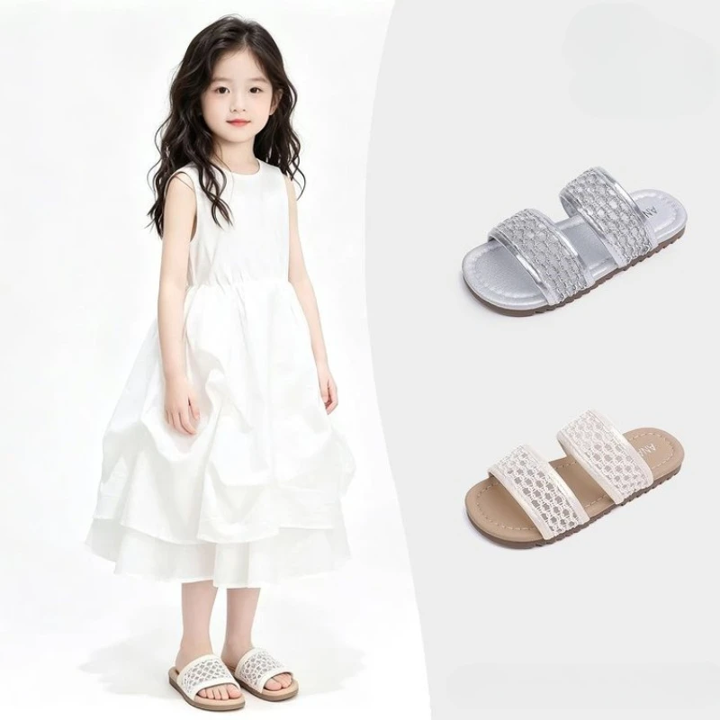 Summer Toddler Girls Lace Hollow Slippers Open Toe Breathable Kids Casual Slide Sandals Lightweight Children Beach Flat Slippers
Summer Toddler Girls Lace Hollow Slippers Open Toe Breathable Kids Casual Slide Sandals Lightweight Children Beach Flat Slippers