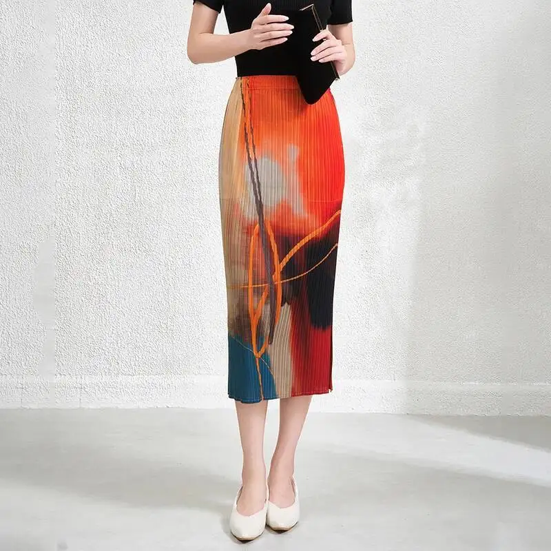 Straight Pleated Printting Women's Skirt Summer Niche Elastic Slim Side Vent Design Skirts 2025 Chic New Bottoms 22VMF
Straight Pleated Printting Women's Skirt Summer Niche Elastic Slim Side Vent Design Skirts 2025 Chic New Bottoms 22VMF
