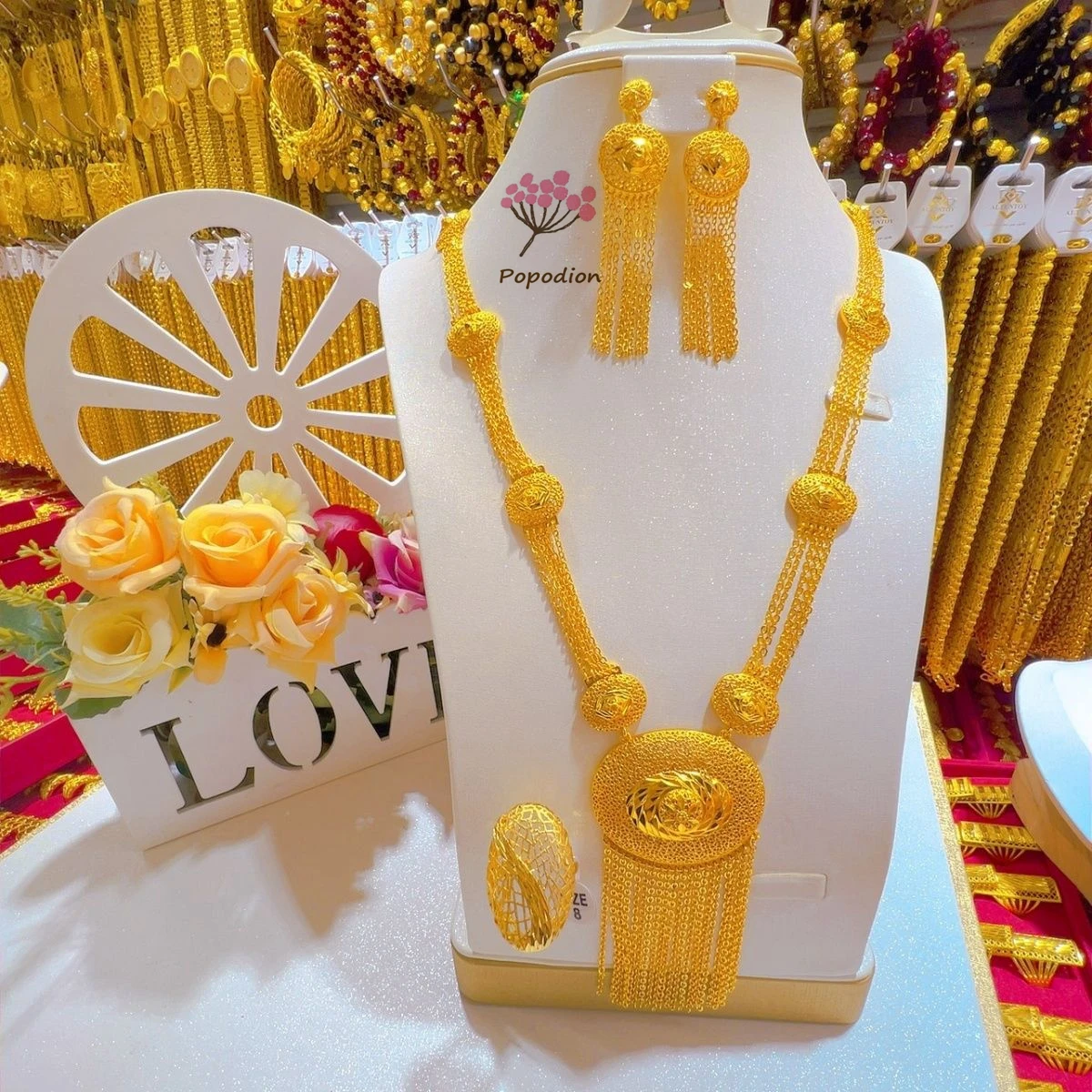 Dubai New 24K Gold Plated Necklace, Earrings, Rings, Wedding Party Gifts, Jewelry Set for Women YY10507
Dubai New 24K Gold Plated Necklace, Earrings, Rings, Wedding Party Gifts, Jewelry Set for Women YY10507