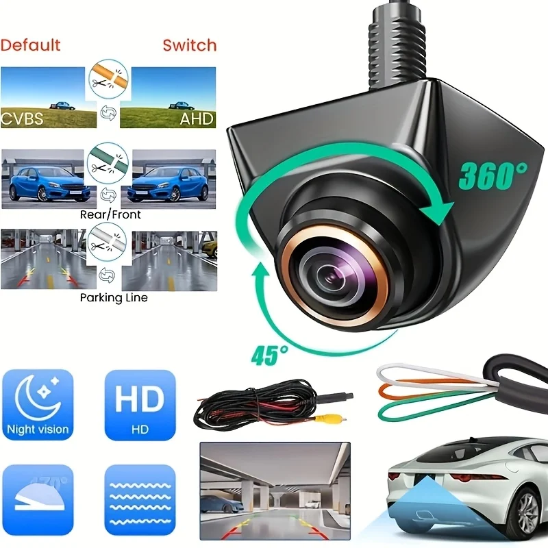 HD Fisheye Front/Side/Rear View Camera, 1080P for Pickup Trucks & SUVs, Safe Reverse Parking
HD Fisheye Front/Side/Rear View Camera, 1080P for Pickup Trucks & SUVs, Safe Reverse Parking