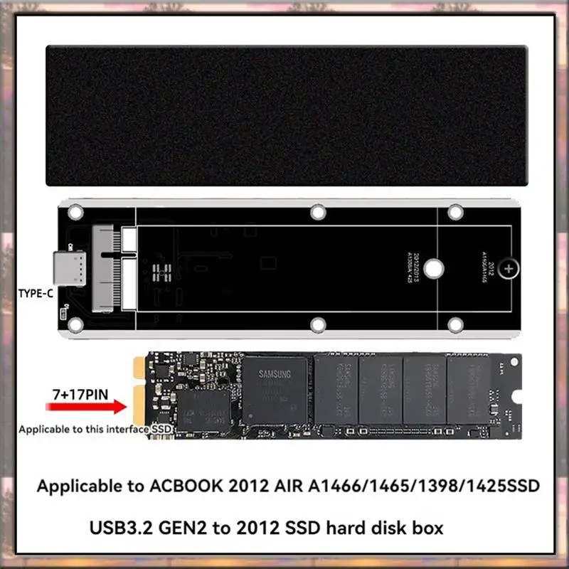 BAAZ HOT для 2012 Air A1425 A1398 A1465 A1466 SSD Корпус USB3.2 GEN2 6 Гбит/с M.2 SATA SSD Корпус SSD
BAAZ HOT для 2012 Air A1425 A1398 A1465 A1466 SSD Корпус USB3.2 GEN2 6 Гбит/с M.2 SATA SSD Корпус SSD