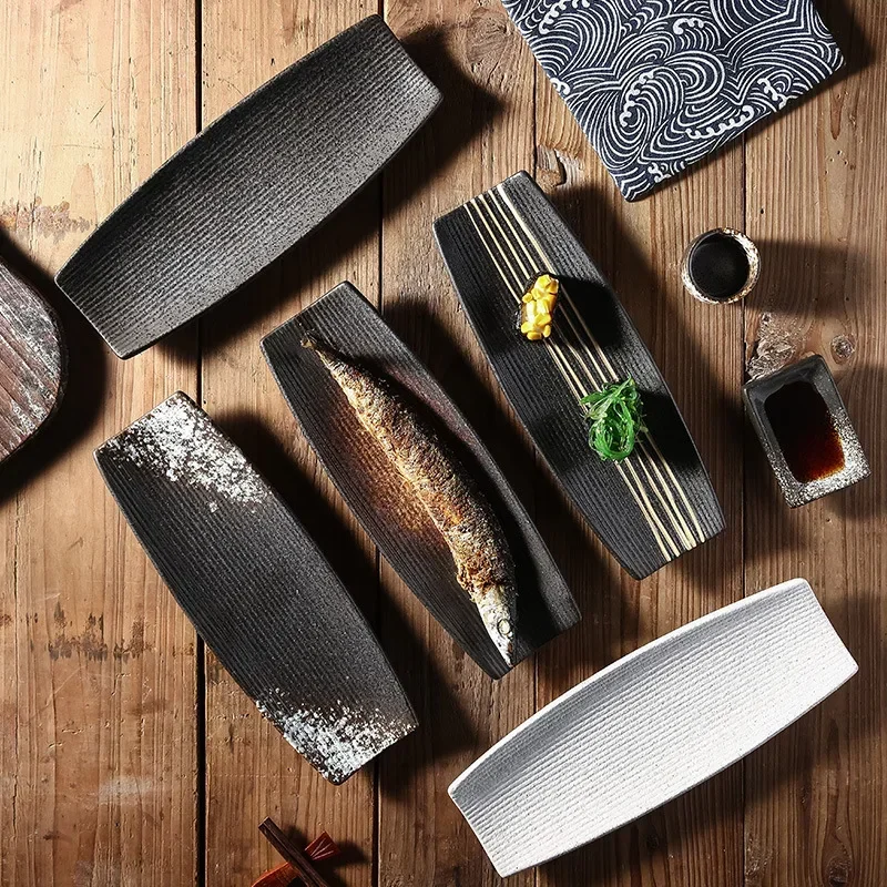 Rectangular Plate Japanese Sushi Plate Commercial BBQ Hotpot Plate Black Ceramic Cuisine U2F1M5
Rectangular Plate Japanese Sushi Plate Commercial BBQ Hotpot Plate Black Ceramic Cuisine U2F1M5