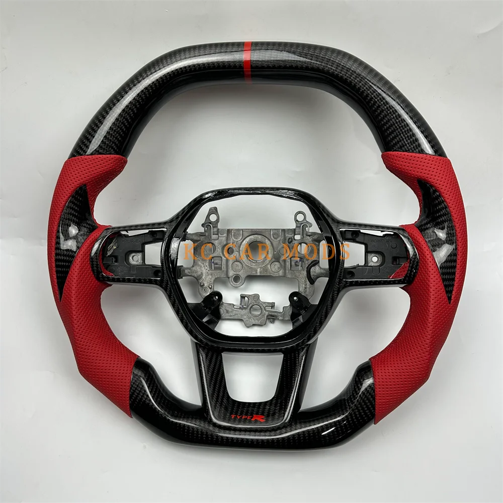 Индивидуальное черное рулевое колесо из углеродного волокна с красной кожаной полосой для Honda Civic 2022 2023 2024 2025
Индивидуальное черное рулевое колесо из углеродного волокна с красной кожаной полосой для Honda Civic 2022 2023 2024 2025
