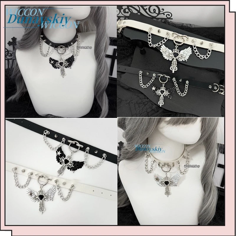 Jirai Kei Japanese Gothic Y2K Necklace Angel Cross Wing Sweater Chain Cosplay Accessory for Halloween Party
Jirai Kei Japanese Gothic Y2K Necklace Angel Cross Wing Sweater Chain Cosplay Accessory for Halloween Party