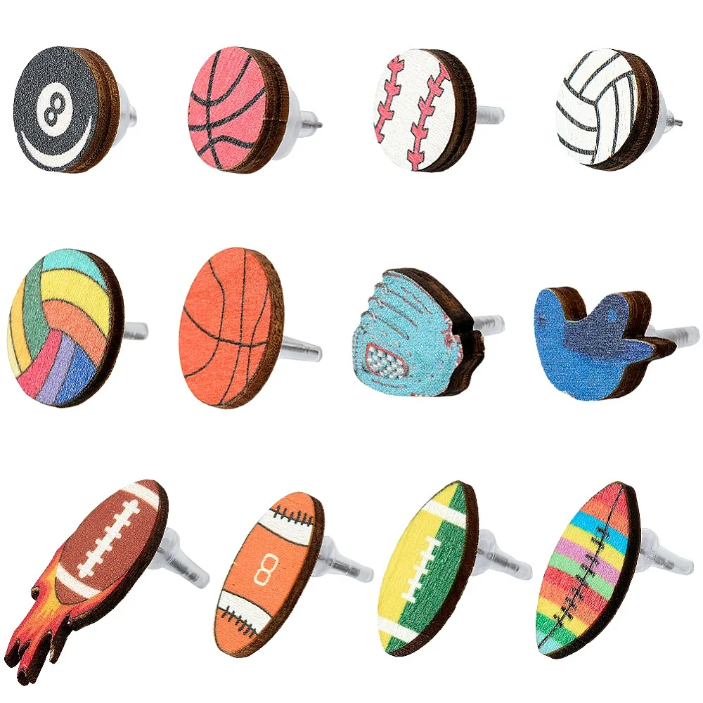 Ball Theme Stud Earring Sets With Wood and Steel Needle Platinum Mixed Color 12.5~19.5x7~23.5mm
Ball Theme Stud Earring Sets With Wood and Steel Needle Platinum Mixed Color 12.5~19.5x7~23.5mm