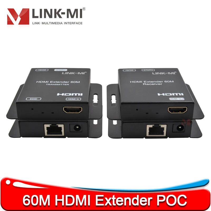 60M HDMI Extender over Cat5e/6 Support 1080p@60Hz 3D EDID Dual POC 60 meter HDMI Extender linkmi
60M HDMI Extender over Cat5e/6 Support 1080p@60Hz 3D EDID Dual POC 60 meter HDMI Extender linkmi
