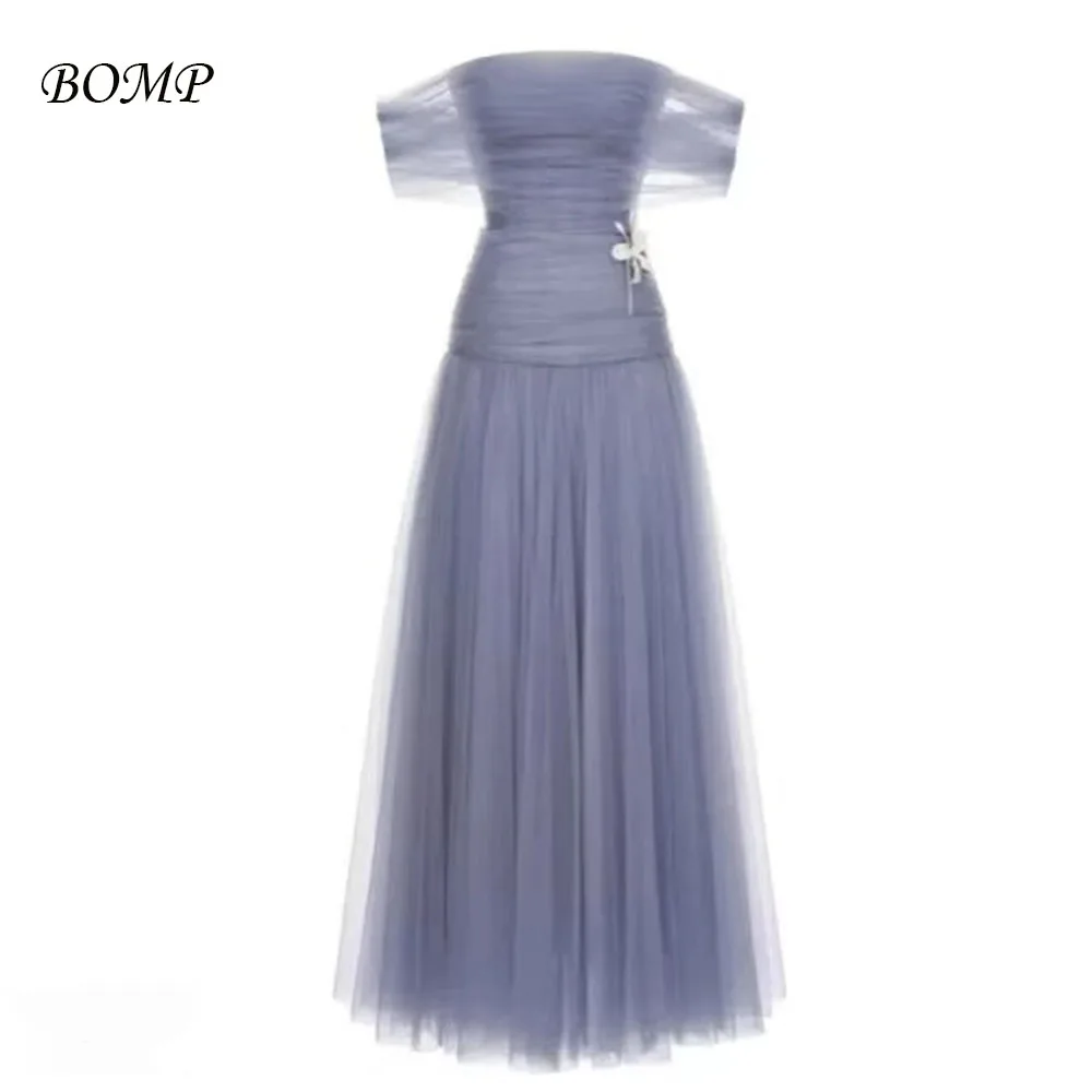 BOMP Princess Wedding Party Dess Off Shoulder Draped Floor Length Tulle Special Occasion Birthday Evening Dresses Customized
BOMP Princess Wedding Party Dess Off Shoulder Draped Floor Length Tulle Special Occasion Birthday Evening Dresses Customized