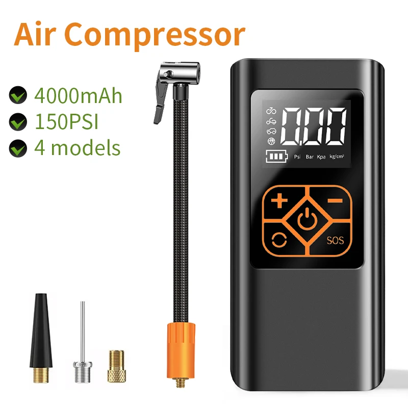 Portable Cordless Air Compressor Car Tire Inflator 150psi Air Pump Electric Air Injector For Motocycle Bicycle Balls Tyre Tools
Portable Cordless Air Compressor Car Tire Inflator 150psi Air Pump Electric Air Injector For Motocycle Bicycle Balls Tyre Tools