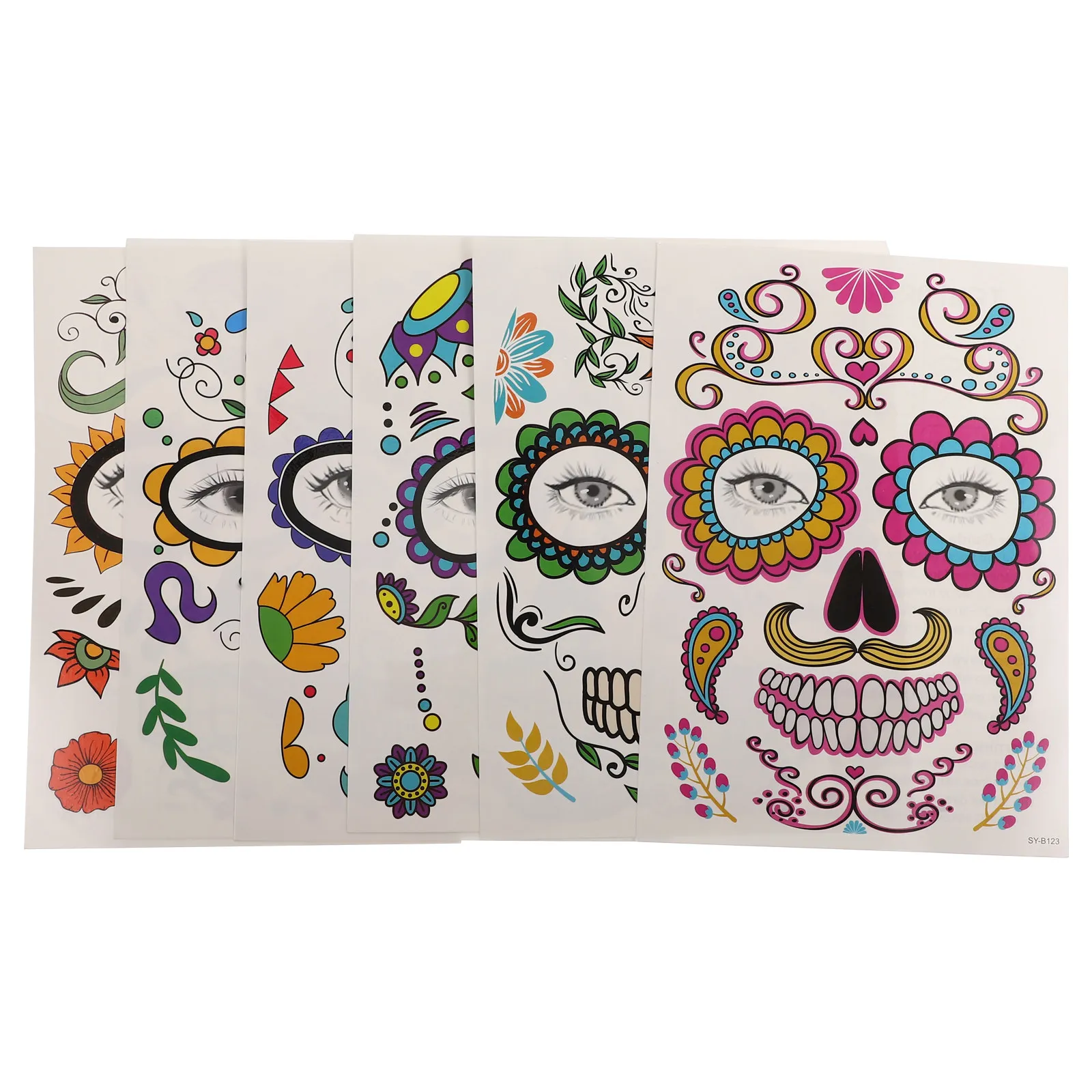 6 Sheets Face Sticker Festival Stickers Body Day of Dead Facial Temporary The Costume for
6 Sheets Face Sticker Festival Stickers Body Day of Dead Facial Temporary The Costume for