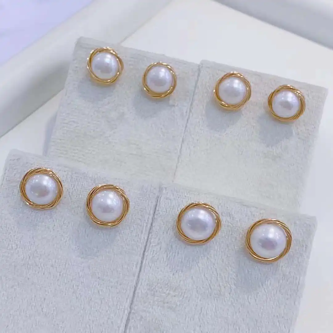 SGARIT Jewelry 14K Filled Gold About 8-10mm Natural Pearl Classic Elegant Stud Earrings For Women
SGARIT Jewelry 14K Filled Gold About 8-10mm Natural Pearl Classic Elegant Stud Earrings For Women