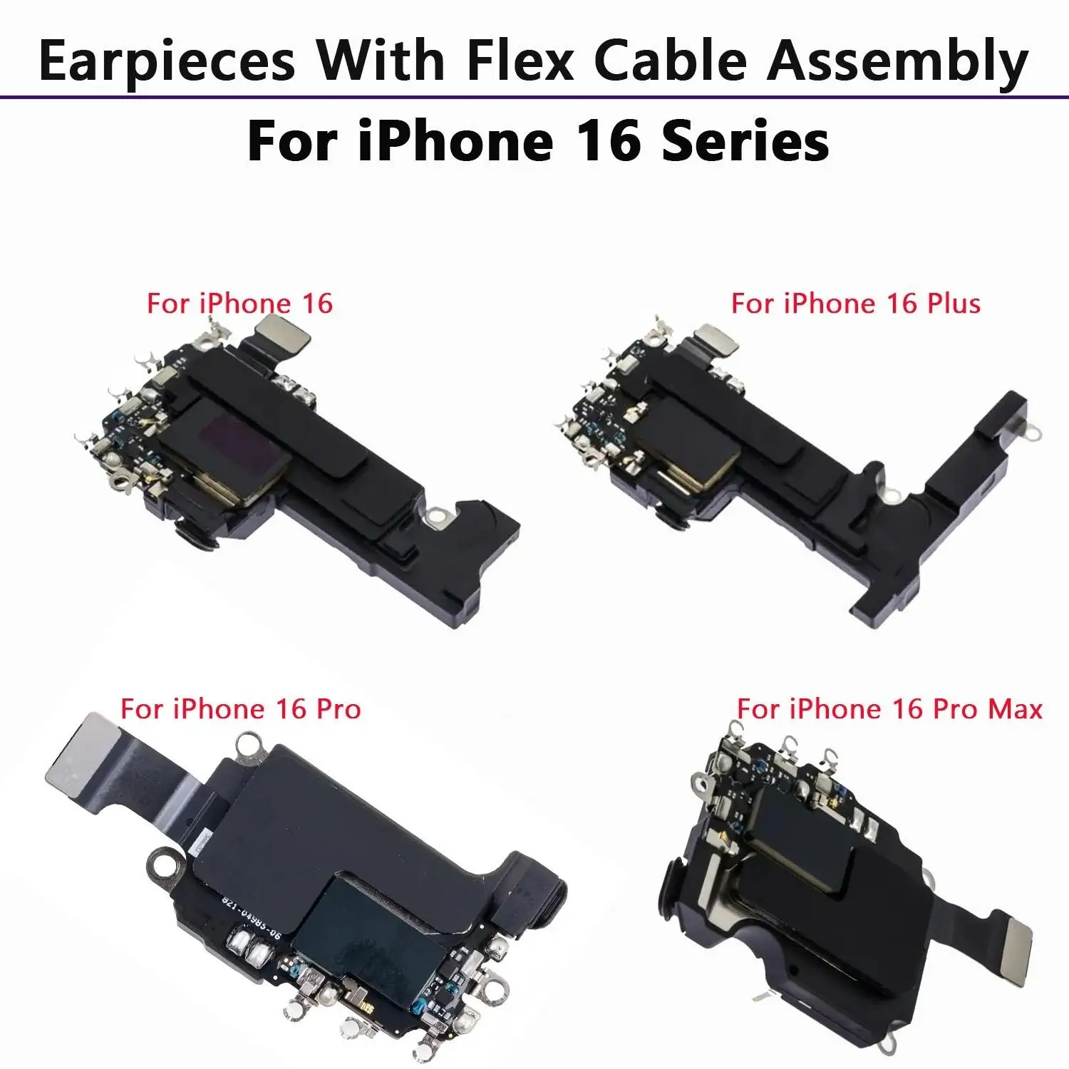 New Alideao-Earpiece Speaker for iPhone 16 16 Plus 16 Pro Max 16Promax Ear Sound Speaker Flex Cable Replacement Parts
New Alideao-Earpiece Speaker for iPhone 16 16 Plus 16 Pro Max 16Promax Ear Sound Speaker Flex Cable Replacement Parts