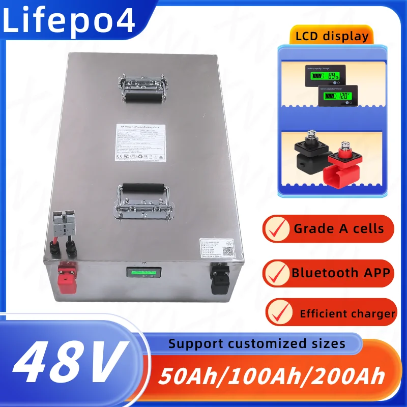 Аккумуляторный блок LiFePO4 48В 50Ач/100Ач/200Ач - для солнечных систем, гольф-каров, автодомов, лодок. Встроенная Bluetooth-система управления батареями (BMS) для литий-железо-фосфатных аккумуляторов
Аккумуляторный блок LiFePO4 48В 50Ач/100Ач/200Ач - для солнечных систем, гольф-каров, автодомов, лодок. Встроенная Bluetooth-система управления батареями (BMS) для литий-железо-фосфатных аккумуляторов