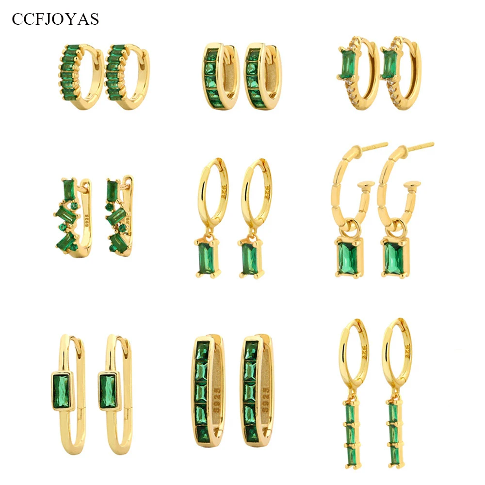 CCFJOYAS Sparkling Cubic Emerald Zirconia Sterling Silver Hoop Earrings Trendy Hypoallergenic Hoops for Women Everyday Jewelry
CCFJOYAS Sparkling Cubic Emerald Zirconia Sterling Silver Hoop Earrings Trendy Hypoallergenic Hoops for Women Everyday Jewelry