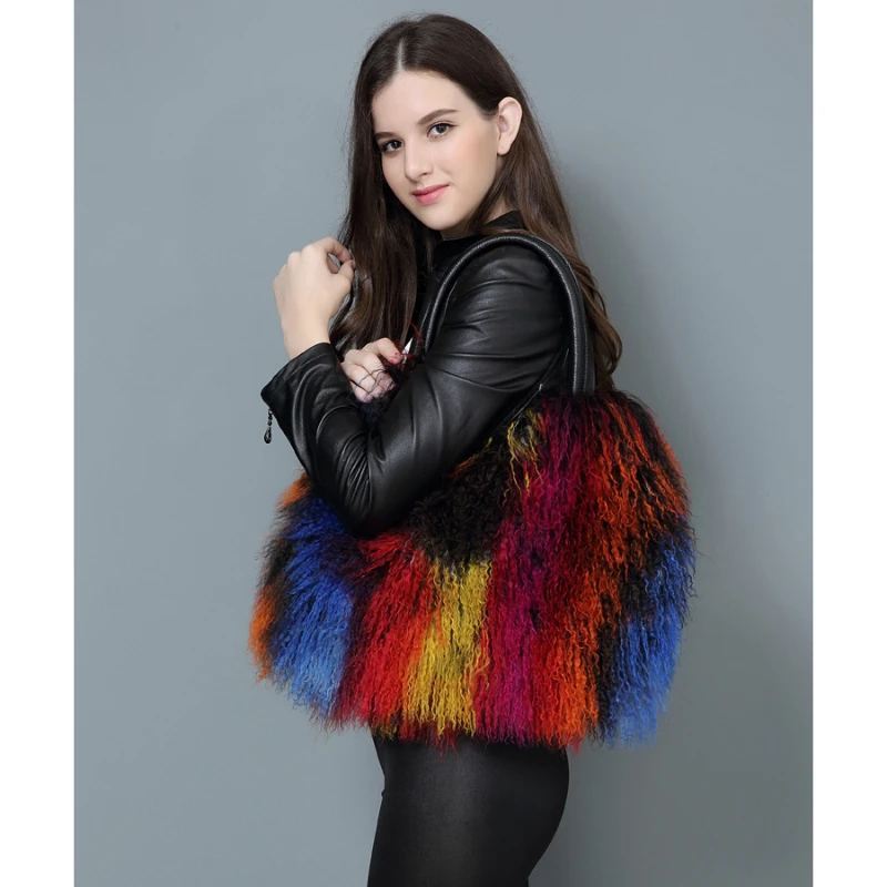 Classic Mongolian Fur Bag For Lady Wedding Party Handbags Fluffy Real Fur Bags Women's Fleece Tote Bags
Classic Mongolian Fur Bag For Lady Wedding Party Handbags Fluffy Real Fur Bags Women's Fleece Tote Bags