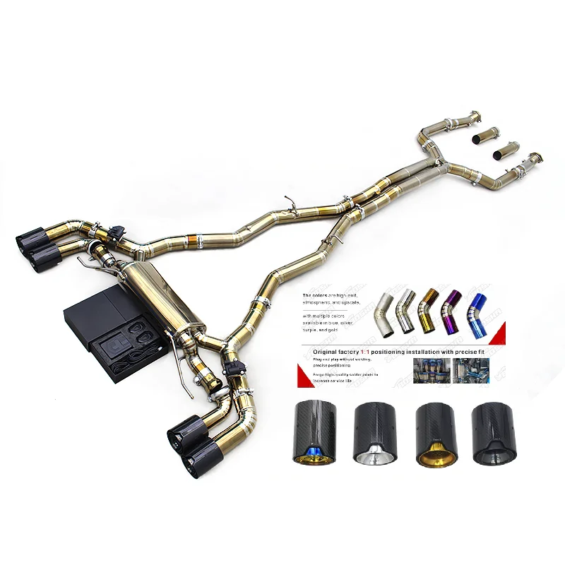 Race Titanium Gold Lightweight Catback For BMW M5/M6 F90 LCI 4.4TT 2018-2024 Valvetronic Muffler Exhaust With MP Black Tips
Race Titanium Gold Lightweight Catback For BMW M5/M6 F90 LCI 4.4TT 2018-2024 Valvetronic Muffler Exhaust With MP Black Tips