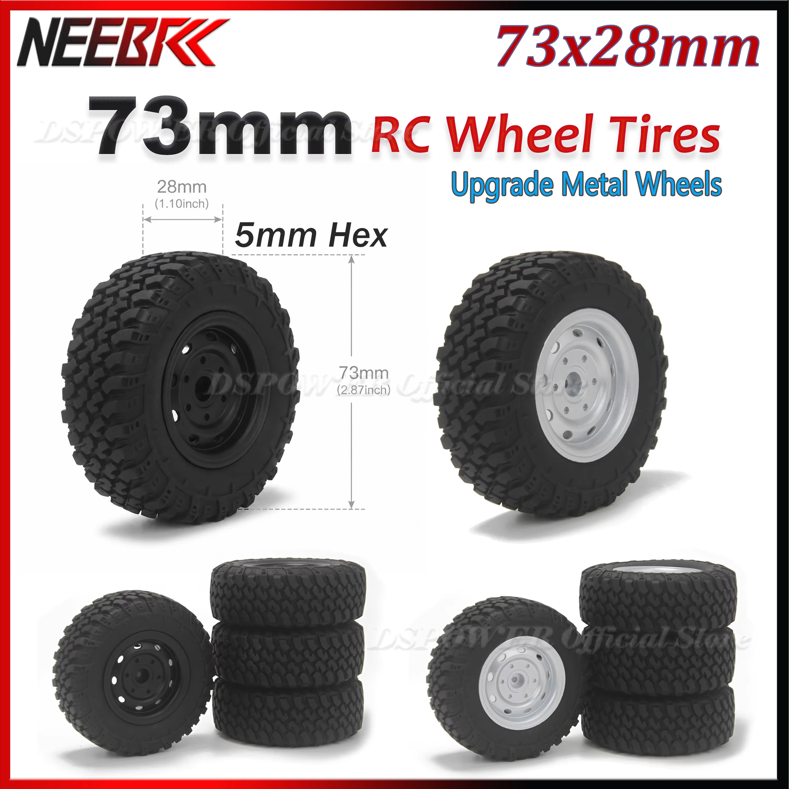 4PCS 73mm MN99S Upgrade Tires 5mm Hex Metal Wheel Hub for MN98 MN82 WPL C24-1 B36 D12 C64 D74-1 1/12 1/16 RC Off Road Car Parts
4PCS 73mm MN99S Upgrade Tires 5mm Hex Metal Wheel Hub for MN98 MN82 WPL C24-1 B36 D12 C64 D74-1 1/12 1/16 RC Off Road Car Parts