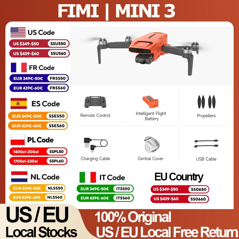 Профессиональный дрон с камерой FIMI MINI3, 3-осевой подвес, GPS, RC Duaddcopter FPV, 9 км, удаленный полет, 4K, 60FPS, 249 г, мини-RC Дрон C0
Профессиональный дрон с камерой FIMI MINI3, 3-осевой подвес, GPS, RC Duaddcopter FPV, 9 км, удаленный полет, 4K, 60FPS, 249 г, мини-RC Дрон C0