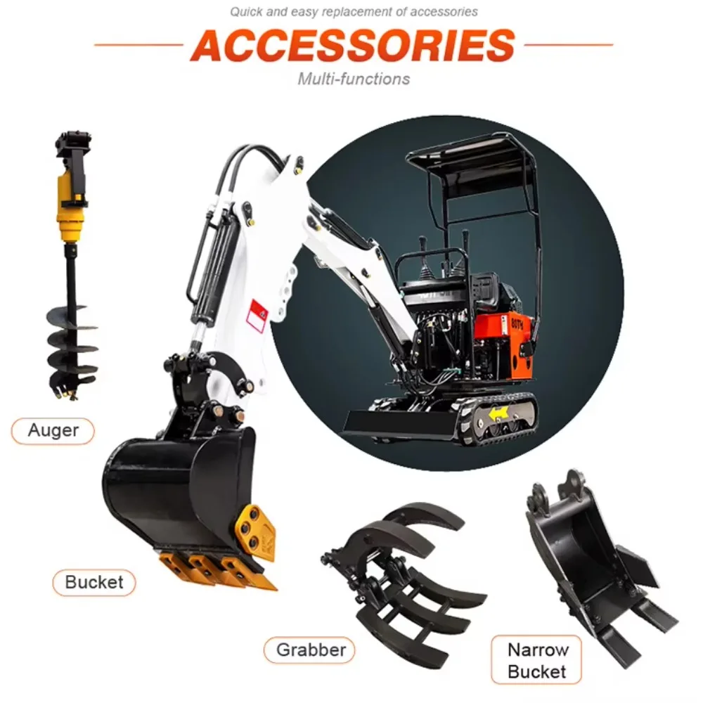 Mini Excavator Bucket Digger 0.8T 2.5 Ton Micro Crawler Bagger Small Machine High Efficiency Durable Build Affordable
Mini Excavator Bucket Digger 0.8T 2.5 Ton Micro Crawler Bagger Small Machine High Efficiency Durable Build Affordable