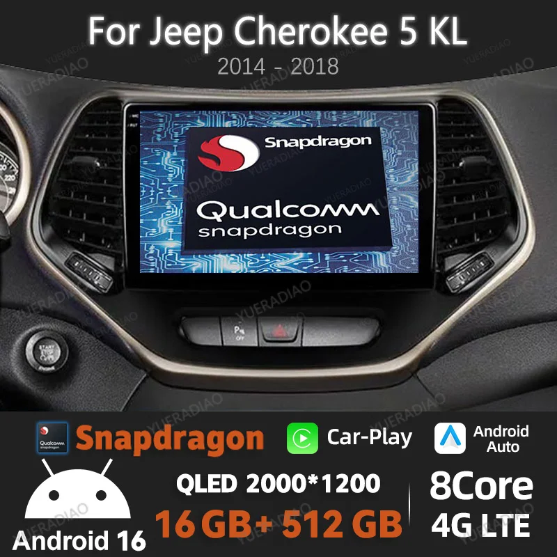 Android 16 Car Radio For Jeep Cherokee 5 KL 2014 - 2018 Multimedia Video Player BT GPS NAVI 4G LTE 5G WIFI 2DIN QLED Qualcomm
Android 16 Car Radio For Jeep Cherokee 5 KL 2014 - 2018 Multimedia Video Player BT GPS NAVI 4G LTE 5G WIFI 2DIN QLED Qualcomm
