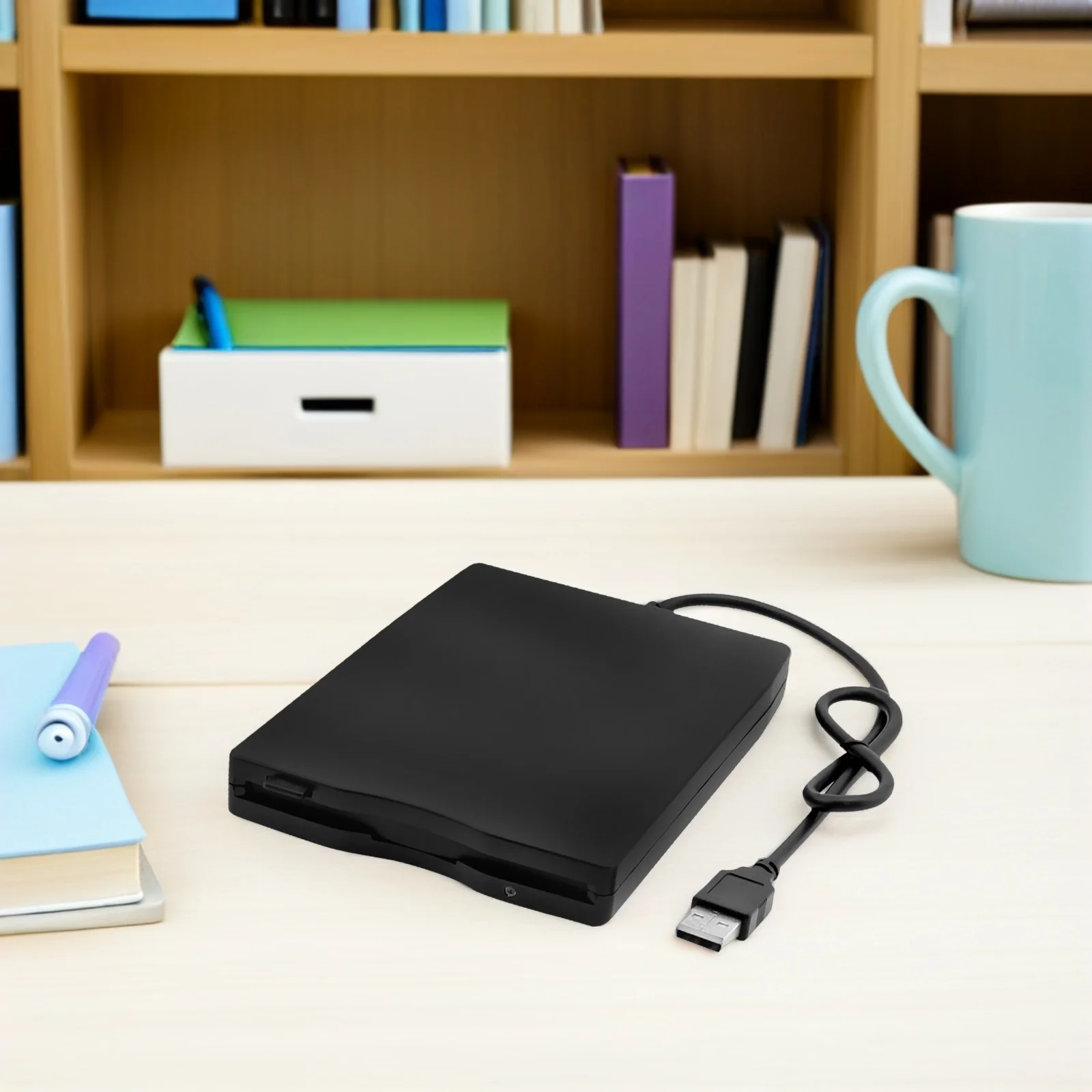 Compact External Diskette Drive USB 2.0 Fast Data Transfer Plug and Play Lightweight Design for Laptop Pc Use