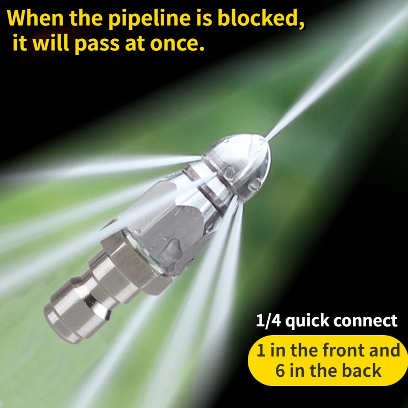 Sharp Tip 6 Hole Quick Connect Nozzle for Pressure Washer Sewer Cleaning Machine Hose Pipe Drain Accessories pressure nozzle
Sharp Tip 6 Hole Quick Connect Nozzle for Pressure Washer Sewer Cleaning Machine Hose Pipe Drain Accessories pressure nozzle