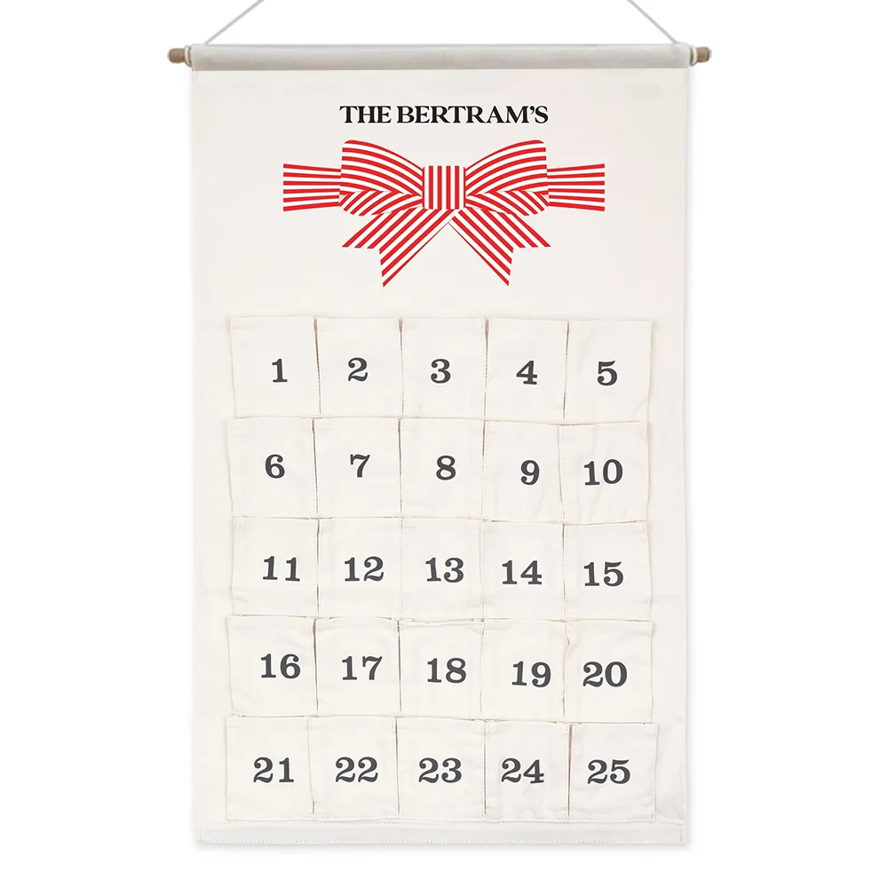 Personalized Bow Design Custom Advent Calendar with Name Christmas Countdown Wall Hanging 25 Day Advent Home Decoration New Year 
Personalized Bow Design Custom Advent Calendar with Name Christmas Countdown Wall Hanging 25 Day Advent Home Decoration New Year