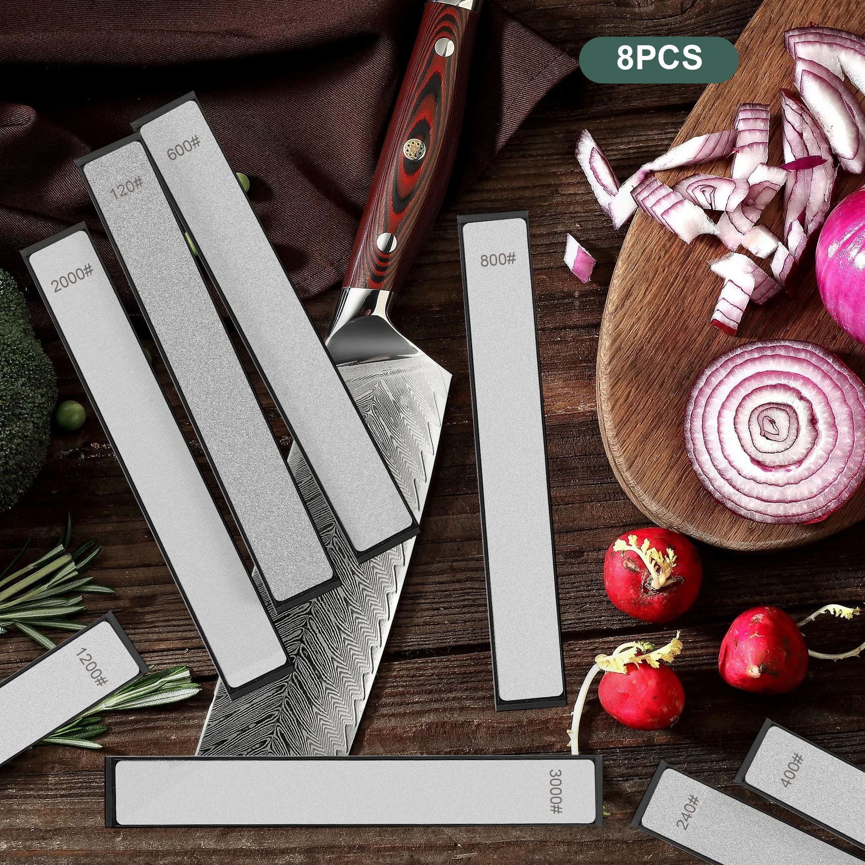 8Pcs Diamond Stone Bar Knife Sharpener Fixed Angle Sharpening Diamond Whetstone Kitchen Frinding Blade Sharpening-ABRO
8Pcs Diamond Stone Bar Knife Sharpener Fixed Angle Sharpening Diamond Whetstone Kitchen Frinding Blade Sharpening-ABRO