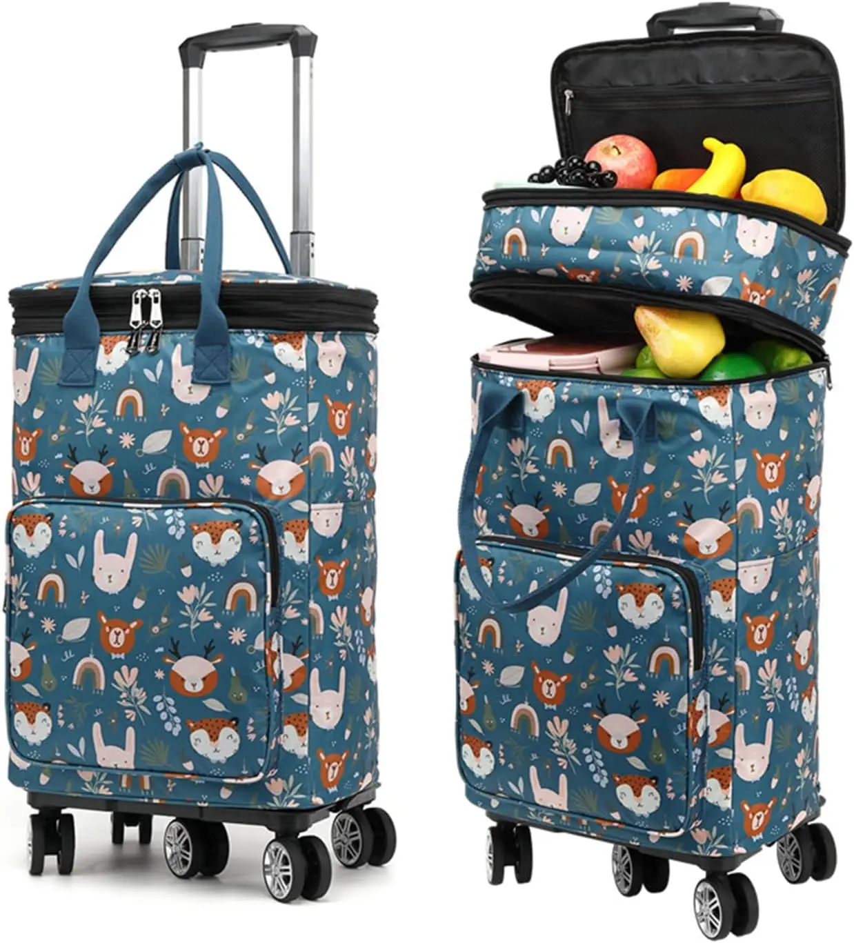 2 in 1 Shopping Cart with Wheels, Foldable Utility Dolly, Portable Luggage Cart with Removable Waterproof Bag for Grocery
2 in 1 Shopping Cart with Wheels, Foldable Utility Dolly, Portable Luggage Cart with Removable Waterproof Bag for Grocery
