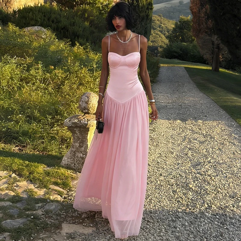 Tsiisd Sexy Women's Pink Cami Maxi Dress High Waist Sheer Beach Resort Slim Evening Party Wedding Dresses Female Dress New 2026
Tsiisd Sexy Women's Pink Cami Maxi Dress High Waist Sheer Beach Resort Slim Evening Party Wedding Dresses Female Dress New 2026