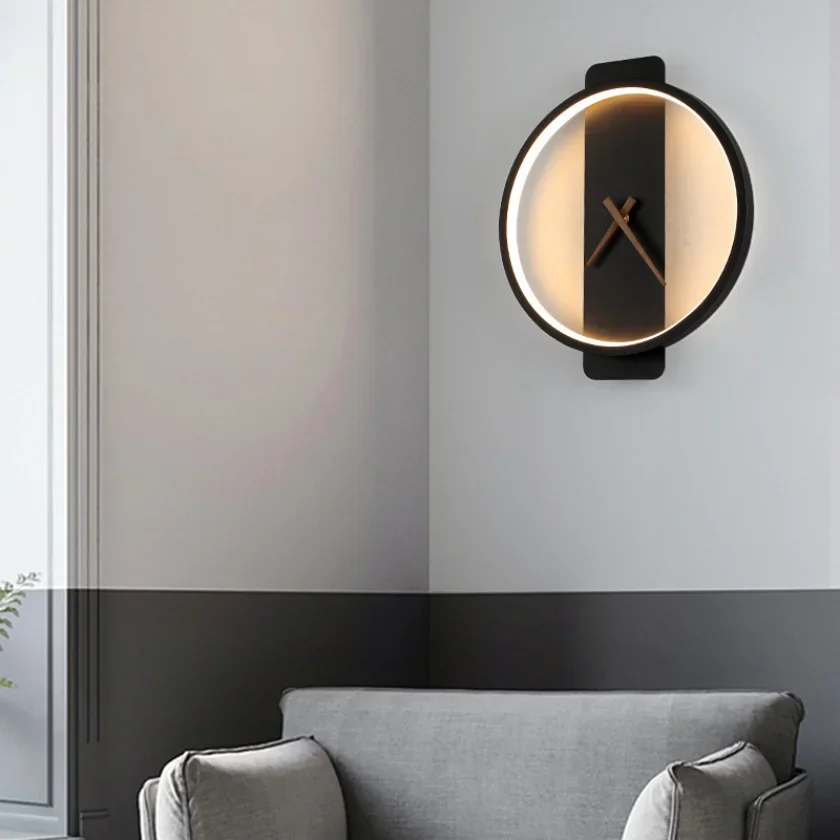Nordic Lighting Indoor Modern Led Clock Wall Lamp Fixtures for Living Room Restaurant Bedroom Hotel Sconce Lights Decoration
Nordic Lighting Indoor Modern Led Clock Wall Lamp Fixtures for Living Room Restaurant Bedroom Hotel Sconce Lights Decoration