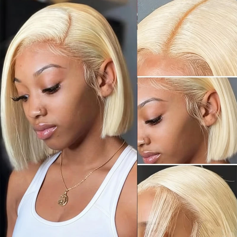 Honey Blonde 7x6 613 Colored Short Bob Wigs 8-14 Inch Bone Straight Pre-plucked 13x6 HD Lace Front Human Hair Bob Wigs For Women
Honey Blonde 7x6 613 Colored Short Bob Wigs 8-14 Inch Bone Straight Pre-plucked 13x6 HD Lace Front Human Hair Bob Wigs For Women